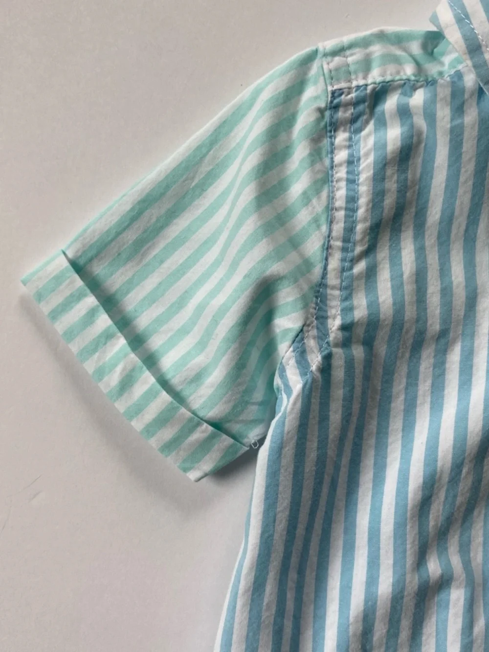 Oshkosh B'gosh Boys One Piece Size 6 Months Striped Shirt Rolled Sleeve Baby